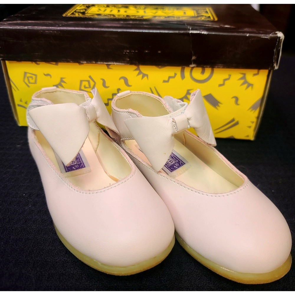 L'Amour Girls Pink Leatherโ Bow Mary Jane Shoes Toddler Size 7 Dress Flats